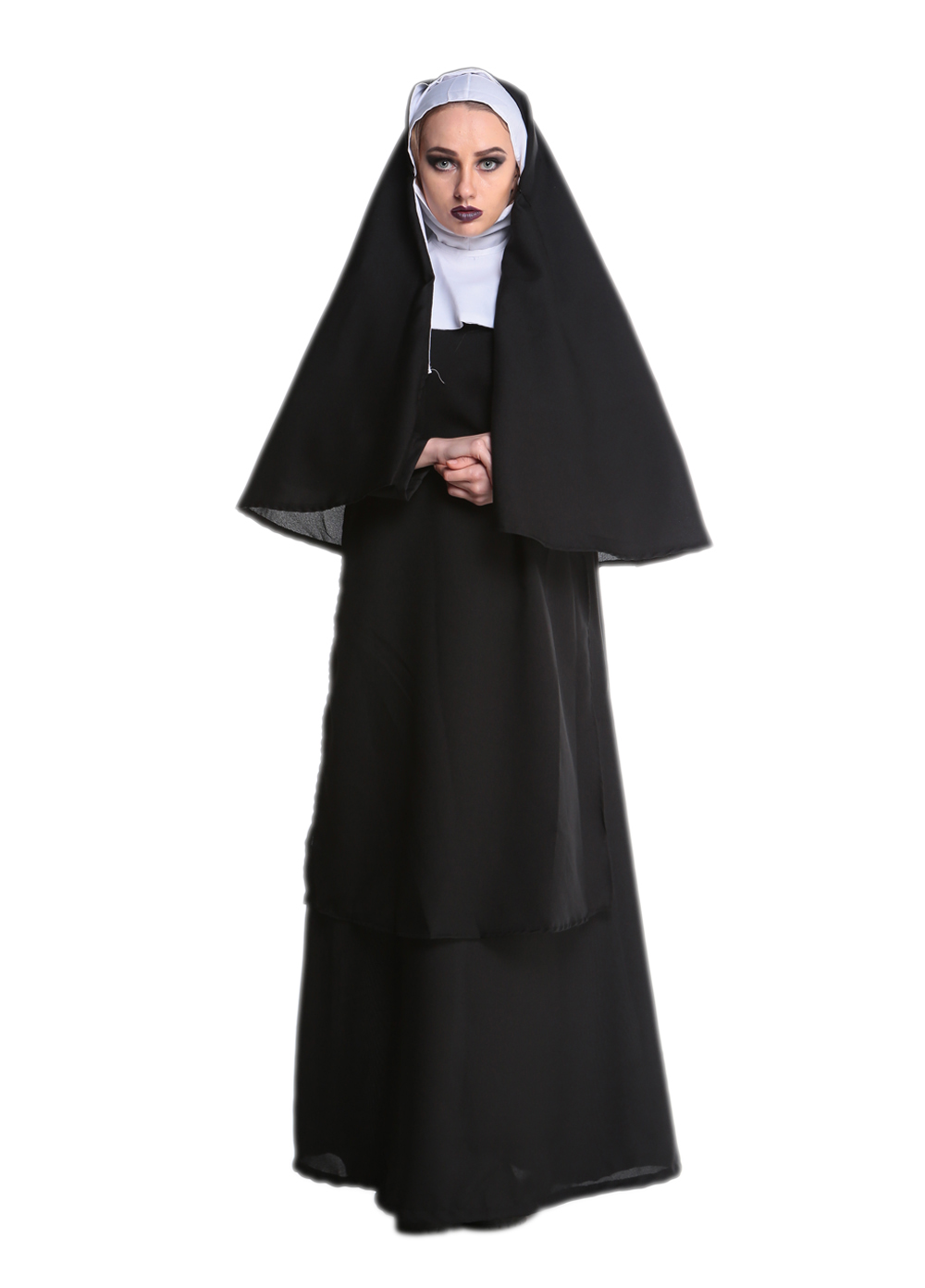 F1732 sexy hood nun costume,it comes with hood cape,dress